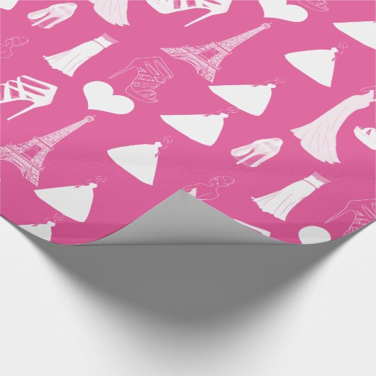 Niedliches Schuhbridal Dress Eiffelturm Herz Geschenkpapier (Ecke)