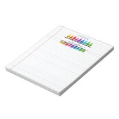 Niedliches Schulbuch mit einem Hinweis des Lehrers Notizblock (Rotiert)