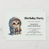 Niedliches Schüssel im Winter mit Kaffee Geburtsta Einladung (Vorne/Hinten)