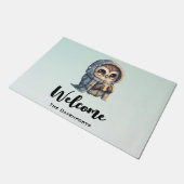 Niedliches Schüssel mit Kaffee Fußmatte (Schrägansicht)