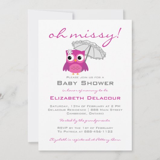 Niedliches Schüssel mit Parasol Babydusche Einladu Einladung (Rückseite)