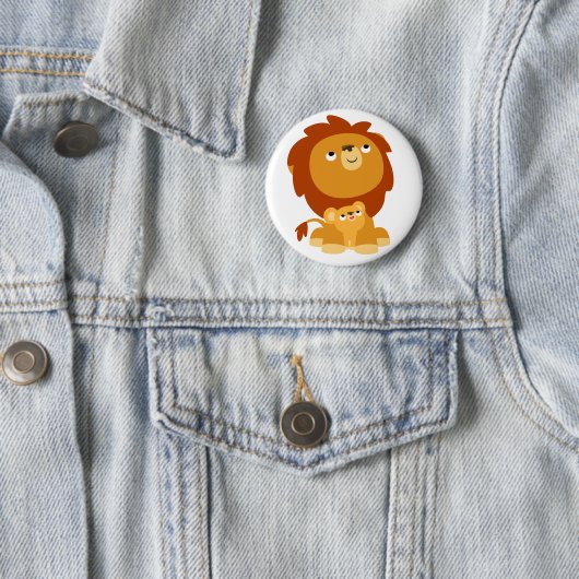 Niedliches schützendes Vater-Löwe-und Button (Beispiel)