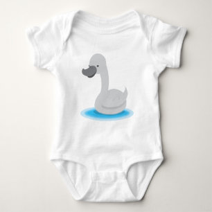 Niedliches SCHWAN Goslings-Grau Baby Strampler