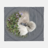 Niedliches Schwan- und Kabelmuster für Strick Fleecedecke (Vorderseite (Horizontal))