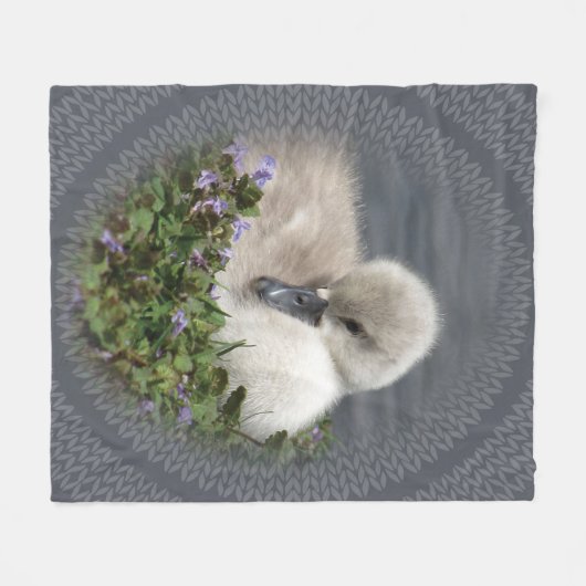 Niedliches Schwan- und Kabelmuster für Strick Fleecedecke (Vorderseite (Horizontal))