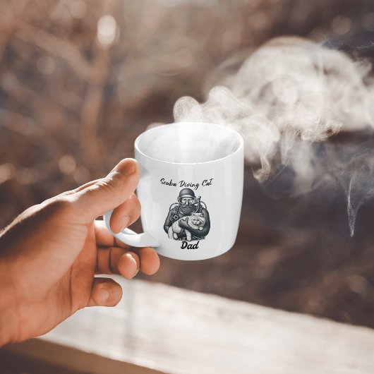 Niedliches Schwarz auf Weiß Taucherkatze Vater Kaffeetasse