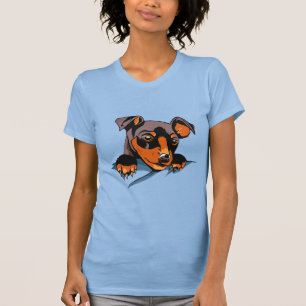 Niedliches Schwarz-Dackel-Welpendesign T-Shirt