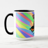 Niedliches Schwarz-Dackel-Welpendesign Tasse (Links)