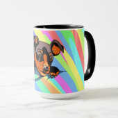 Niedliches Schwarz-Dackel-Welpendesign Tasse (VorderseiteRechts)