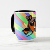 Niedliches Schwarz-Dackel-Welpendesign Tasse (Vorderseite Links)