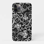 Niedliches Schwarz-Dalmatien-Blume-Hintergrunddesi Case-Mate iPhone Hülle (Rückseite)