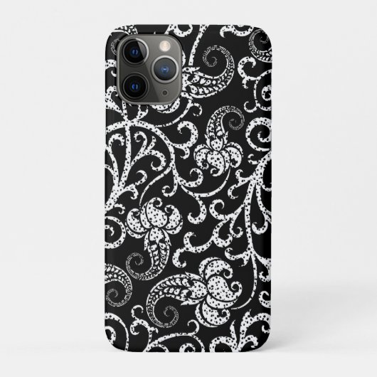 Niedliches Schwarz-Dalmatien-Blume-Hintergrunddesi Case-Mate iPhone Hülle (Rückseite)