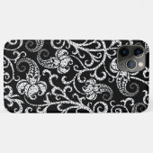Niedliches Schwarz-Dalmatien-Blume-Hintergrunddesi Case-Mate iPhone Hülle (Rückseite (Horizontal))