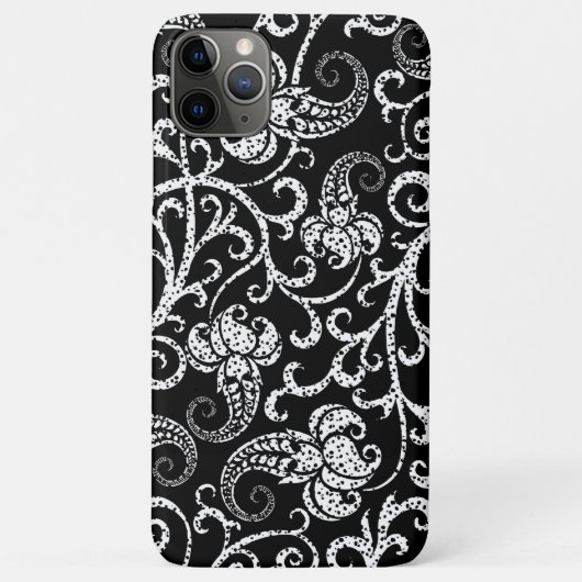 Niedliches Schwarz-Dalmatien-Blume-Hintergrunddesi Case-Mate iPhone Hülle (Rückseite)