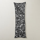 Niedliches Schwarz-Dalmatien-Blume-Hintergrunddesi Seitenschläferkissen (Rückseite (Vertikal))