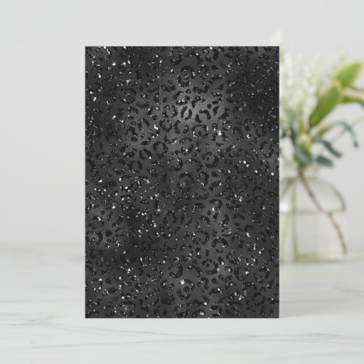 Niedliches Schwarz Gepard Leopard Skin Print Muste Dankeskarte (Stehend Vorderseite)