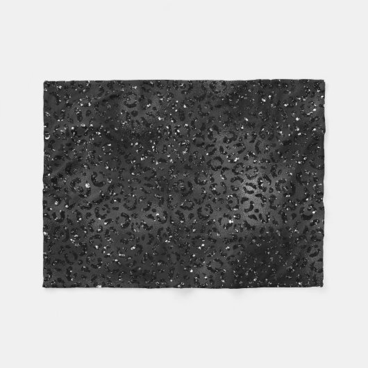 Niedliches Schwarz Gepard Leopard Skin Print Muste Fleecedecke (Vorderseite (Horizontal))