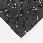Niedliches Schwarz Gepard Leopard Skin Print Muste Fleecedecke (Ecke)