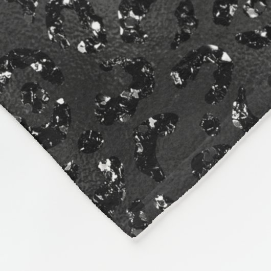 Niedliches Schwarz Gepard Leopard Skin Print Muste Fleecedecke (Ecke)