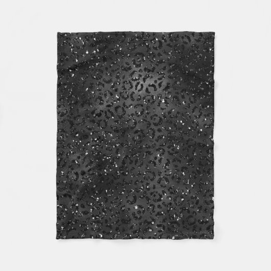 Niedliches Schwarz Gepard Leopard Skin Print Muste Fleecedecke (Vorderseite)