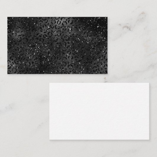 Niedliches Schwarz Gepard Leopard Skin Print Muste Visitenkarte (Vorne/Hinten)