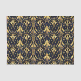 Niedliches Schwarz-Gold-Deko-Muster gefliest Seidenpapier