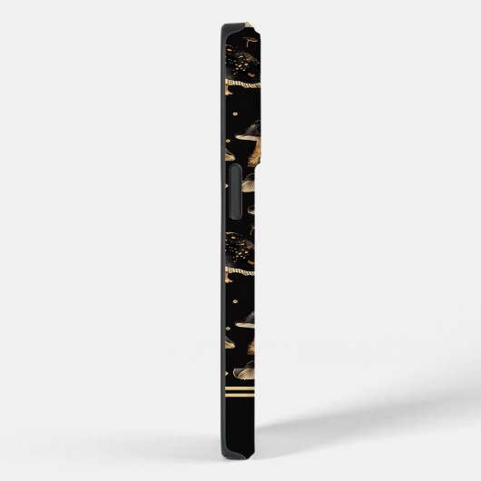 Niedliches Schwarz-Gold-Pilz Personalisiert Case-Mate iPhone Hülle (Rückseite / Rechts)