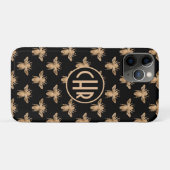 Niedliches Schwarz-Gold-Queen-Monogramm Case-Mate iPhone Hülle (Rückseite (Horizontal))
