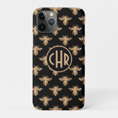 Niedliches Schwarz-Gold-Queen-Monogramm Case-Mate iPhone Hülle (Rückseite)