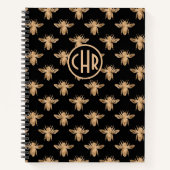 Niedliches Schwarz-Gold-Queen-Monogramm Notizblock (Vorderseite)