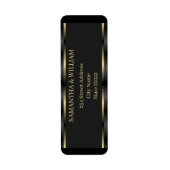 Niedliches Schwarz-Gold-Rücksendezeichen (Vorne)