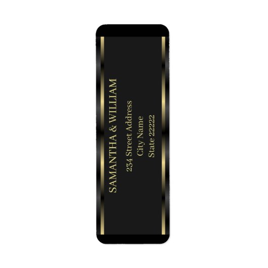 Niedliches Schwarz-Gold-Rücksendezeichen (Vorne)