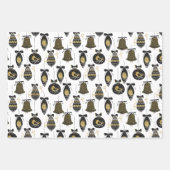 Niedliches Schwarz-Gold-Weihnachtsmuster Geschenkpapier Set (Vorderseite 3)