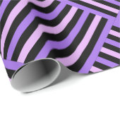 Niedliches Schwarz-Grau-Streifenmuster Geschenkpapier (Rolleneckpunkt)