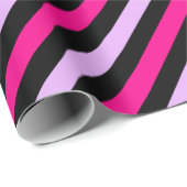 Niedliches Schwarz-Grau-Streifenmuster Geschenkpapier (Rolleneckpunkt)