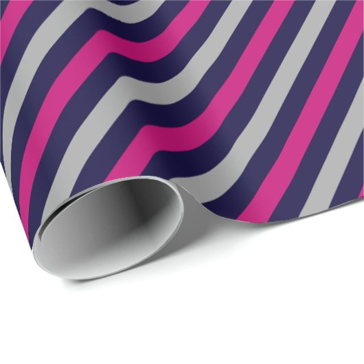 Niedliches Schwarz-Grau-Streifenmuster Geschenkpapier (Rolleneckpunkt)