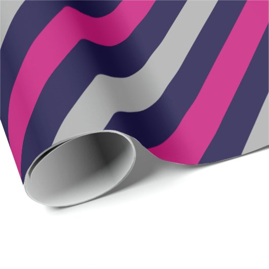 Niedliches Schwarz-Grau-Streifenmuster Geschenkpapier (Rolleneckpunkt)