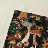 Niedliches Schwarz-Hütte-Core-Mushroom-Muster Strandtuch (Beispiel)