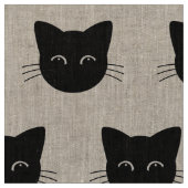 Niedliches Schwarz-Katze-Muster Stoff (Nahaufnahme)