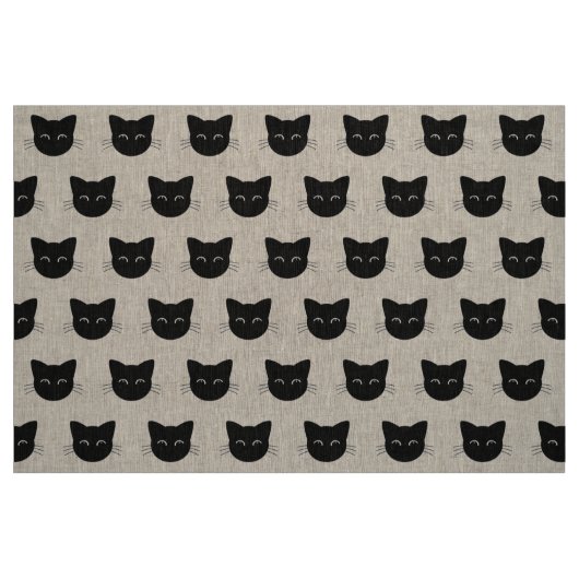 Niedliches Schwarz-Katze-Muster Stoff (Fat Quarter (45,7 x 55,9 cm))
