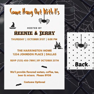Niedliches Schwarz-Orange-Halloween-Party Einladung
