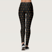 Niedliches Schwarz-Orange-Polka-Punktmuster Leggings (Rückseite)