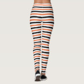 Niedliches Schwarz-Orange-Streifen-Muster Hallowee Leggings (Rückseite)