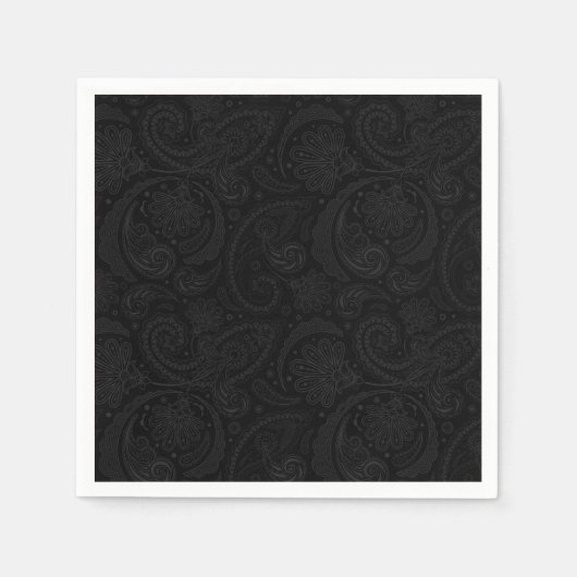 Niedliches Schwarz-Paisley-Muster Leggings Sitzpol Serviette (Vorderseite)