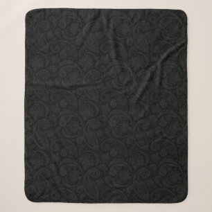 Niedliches Schwarz-Paisley-Muster Leggings Sitzpol Sherpadecke