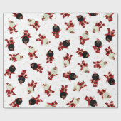 Niedliches Schwarz-Party-Muster auf weißem Hinterg Geschenkpapier (Flach)