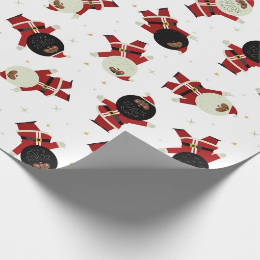 Niedliches Schwarz-Party-Muster auf weißem Hinterg Geschenkpapier (Ecke)