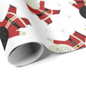 Niedliches Schwarz-Party-Muster auf weißem Hinterg Geschenkpapier (Rolleneckpunkt)