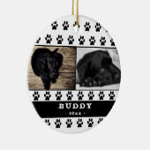 Niedliches Schwarz-Paw Muster Dog Collage Keepake Keramik Ornament (Rechts)