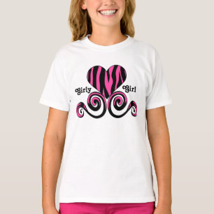 Niedliches, schwarz-rosa, gürtelndes Zebraherz T-Shirt